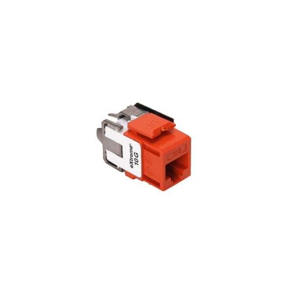 Leviton Extreme Cat6A Quickport Orange, Connector, Channel-Rated 6110G-RO6 - main